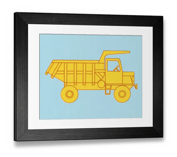 Framed Print : Yellow Dump Truck Framed Print : Yellow Dump Truck