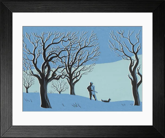 Framed Print : Man Hunting With his Dog