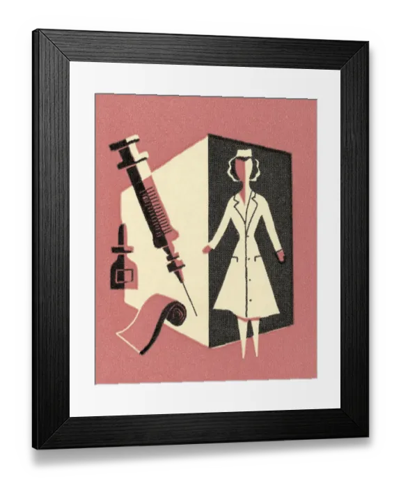 Framed Print : Nurse With Bandage and Needle Framed Print : Nurse With Bandage and Needle