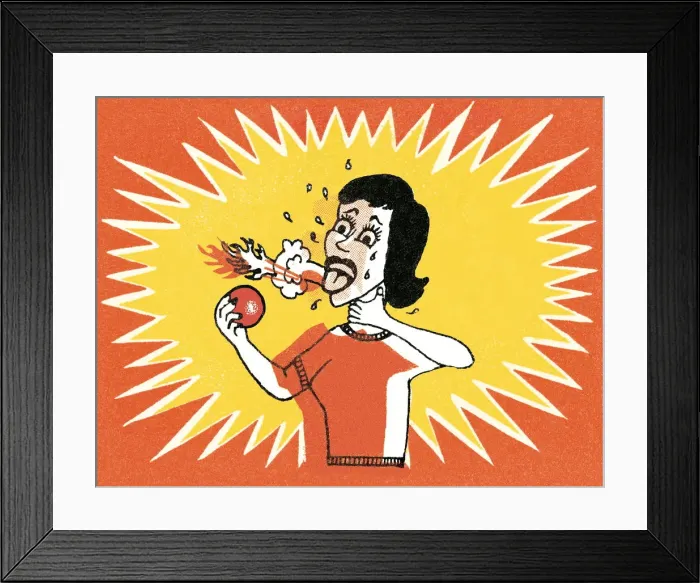 Framed Print : Woman with hot food Framed Print : Woman with hot food