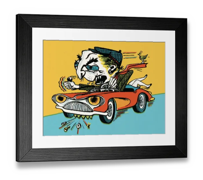 Framed Print : Crazy person driving Framed Print : Crazy person driving