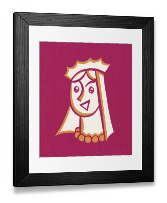 Framed Print : Queen Wearing Crown and Veil