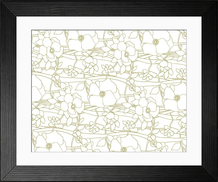 Framed Print : Illustrated Flower Pattern Framed Print : Illustrated Flower Pattern