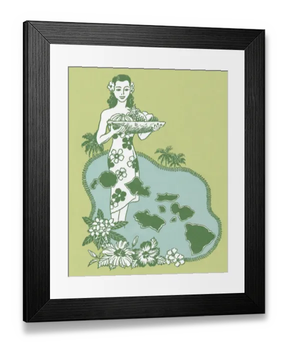 Framed Print : Hawaiian Lady Framed Print : Hawaiian Lady