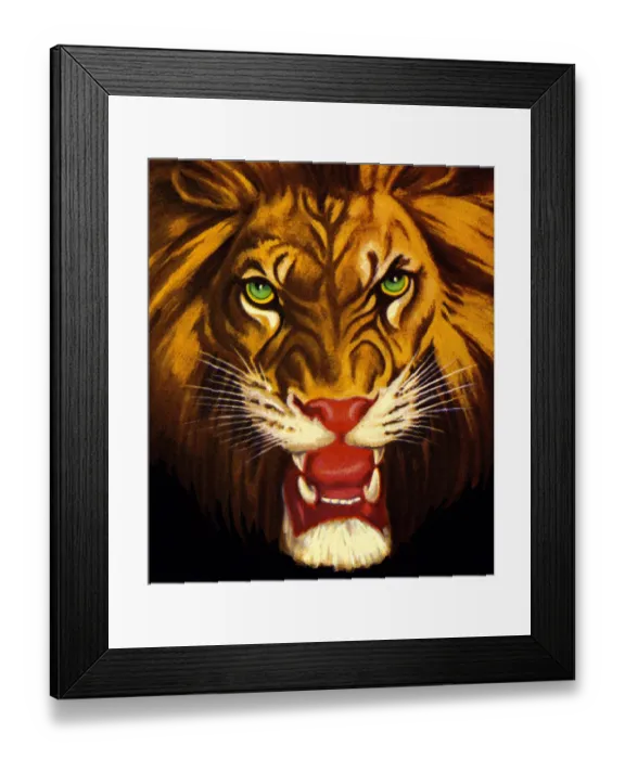 Framed Print : Lion Growling Framed Print : Lion Growling
