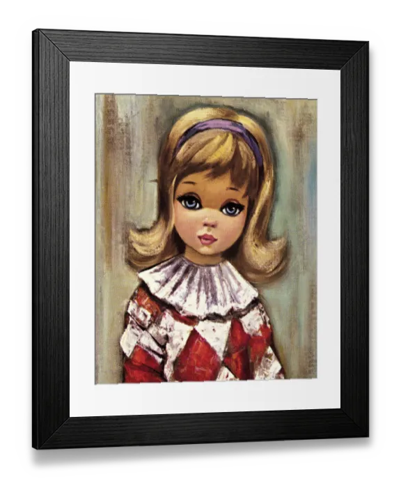Framed Print : Girl Wearing a Harlequin Outfit Framed Print : Girl Wearing a Harlequin Outfit