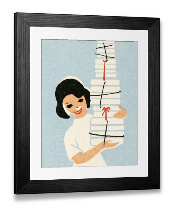 Framed Print : Woman with gifts Framed Print : Woman with gifts