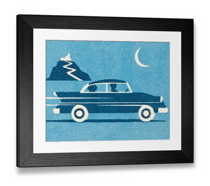 Framed Print : Car at night