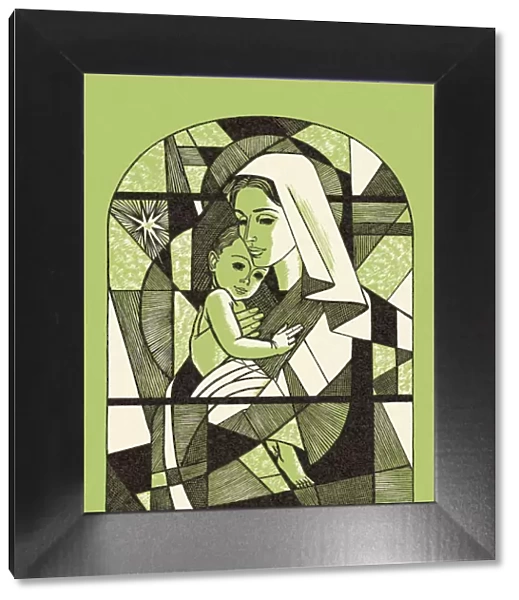 Madonna and Child Stained Glass Window