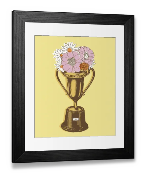 Framed Print : Flowers in Trophy Framed Print : Flowers in Trophy