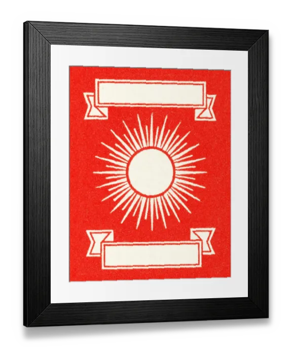 Framed Print : Sunburst and Banners on Red Background Framed Print : Sunburst and Banners on Red Background