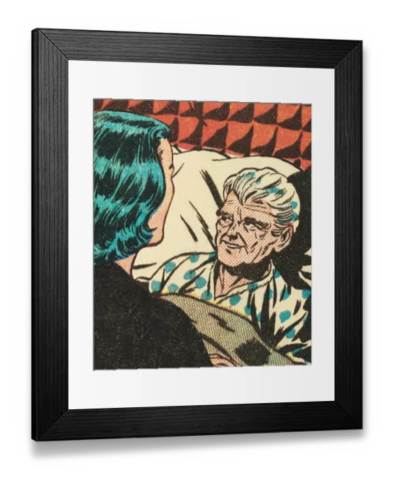 Framed Print : Sick old man