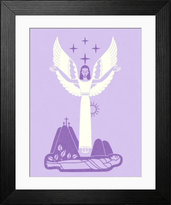 Framed Print : Angel Over Jesus