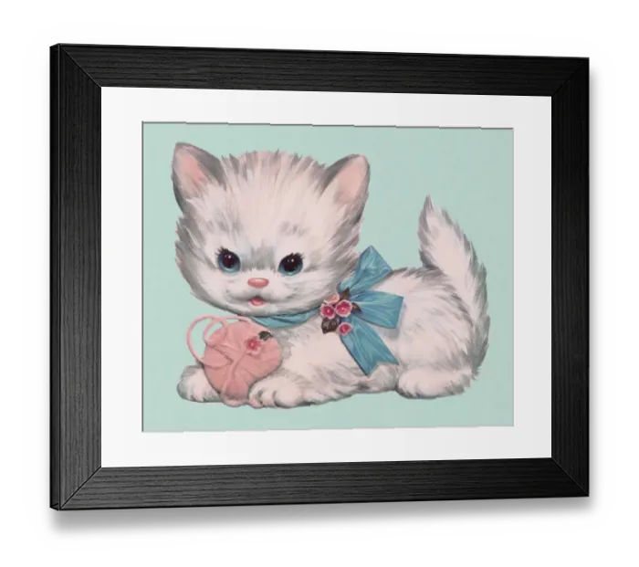 Framed Print : Kitten and Ball of Yarn Framed Print : Kitten and Ball of Yarn