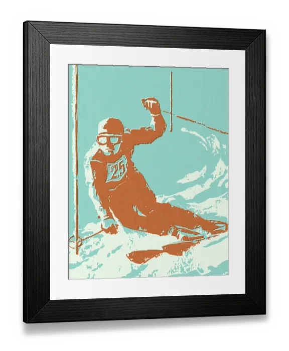 Framed Print : Downhill Skier Framed Print : Downhill Skier