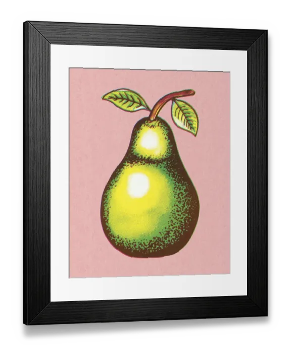 Framed Print : Pear on a Pink Background Framed Print : Pear on a Pink Background