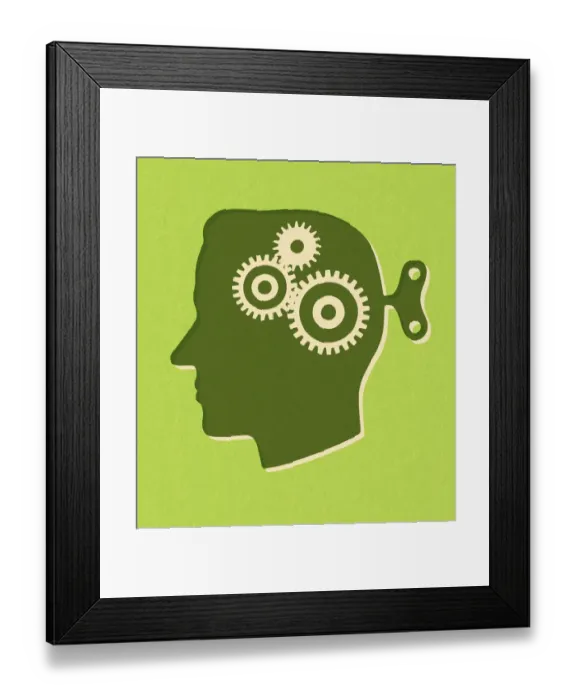 Framed Print : Man With Windup Brain Framed Print : Man With Windup Brain