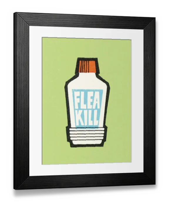 Framed Print : Flea Kill Bottle Framed Print : Flea Kill Bottle