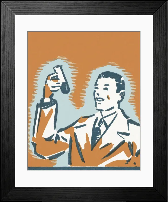 Framed Print : Scientist Holding a Test Tube Framed Print : Scientist Holding a Test Tube