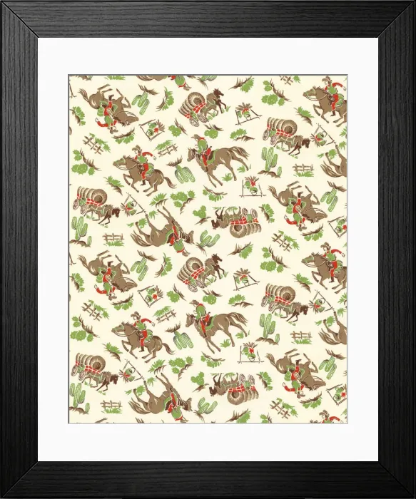 Framed Print : Pattern of Cowboys Framed Print : Pattern of Cowboys