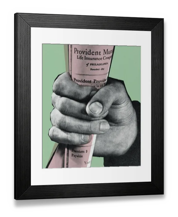Framed Print : Hand Gripping Insurance Policy Framed Print : Hand Gripping Insurance Policy