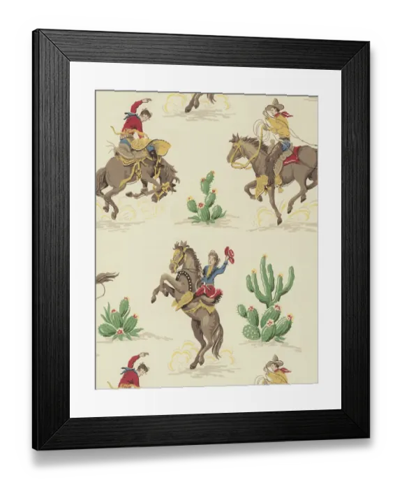Framed Print : Cowboy Pattern Framed Print : Cowboy Pattern