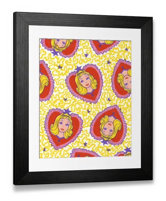 Framed Print : Heart Princess Pattern Framed Print : Heart Princess Pattern