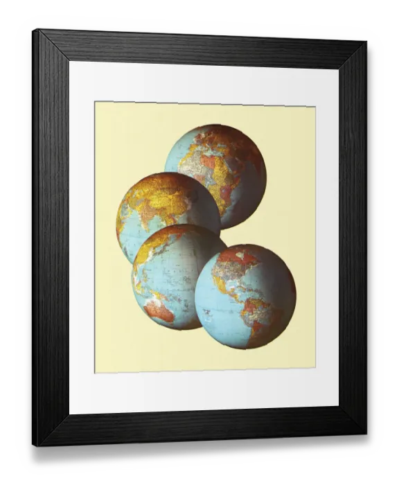 Framed Print : Four Views of Earth Framed Print : Four Views of Earth
