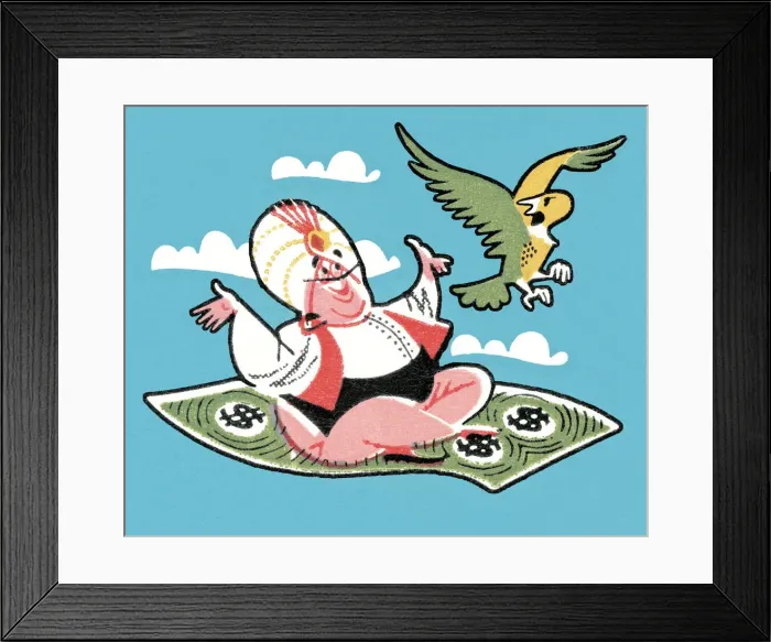 Framed Print : Magic carpet made of money Framed Print : Magic carpet made of money