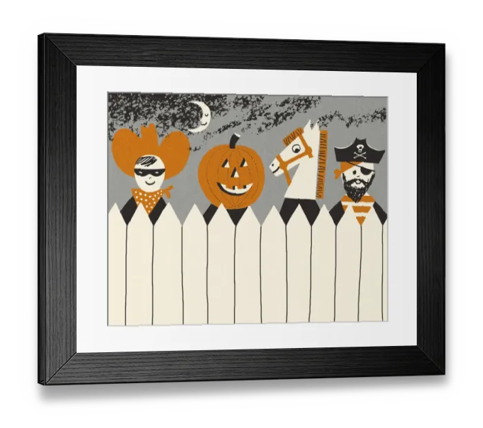 Framed Print : Trick or Treaters Behind a Fence Framed Print : Trick or Treaters Behind a Fence
