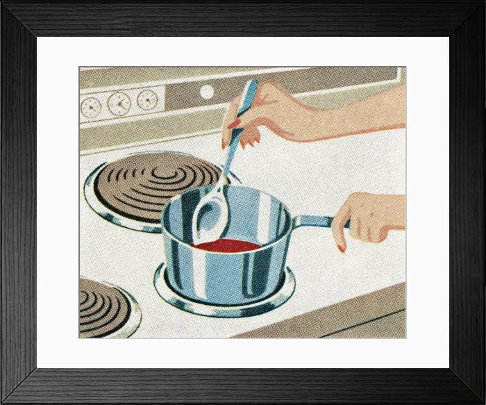 Framed Print : Stirring liquid on the stove Framed Print : Stirring liquid on the stove