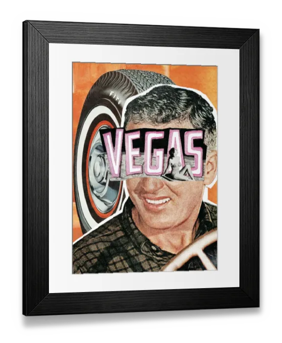 Framed Print : Vegas man with tire Framed Print : Vegas man with tire