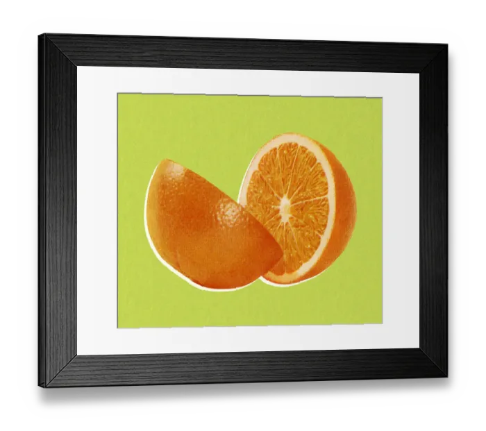 Framed Print : Orange Cut in Half Framed Print : Orange Cut in Half