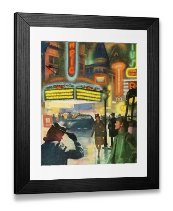 Framed Print : Bustling City Scene At Night Framed Print : Bustling City Scene At Night