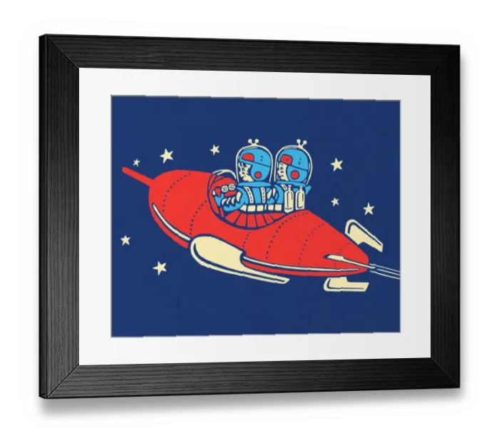 Framed Print : Two People in a Rocketship Framed Print : Two People in a Rocketship