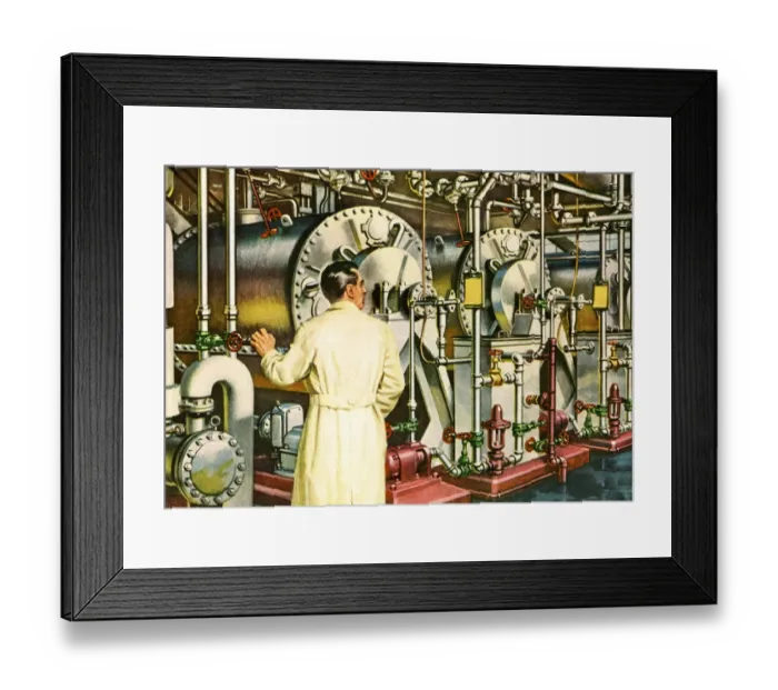 Framed Print : Scientist Working in a Factory Framed Print : Scientist Working in a Factory