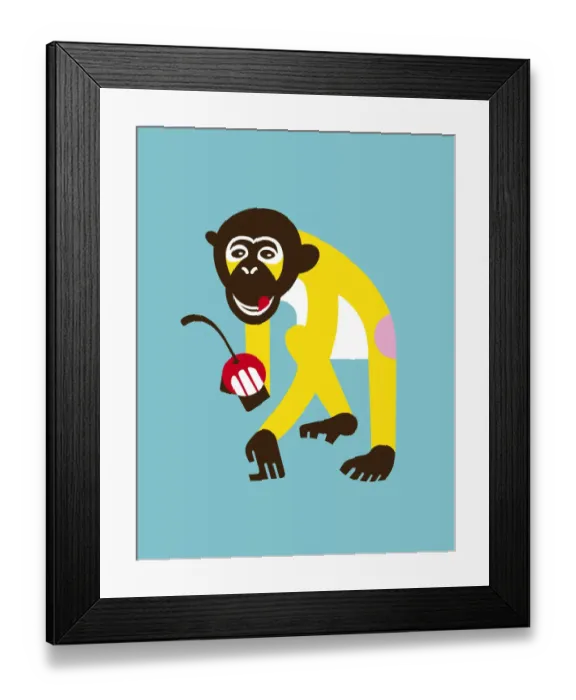 Framed Print : Mokey Holding Cherry Framed Print : Mokey Holding Cherry