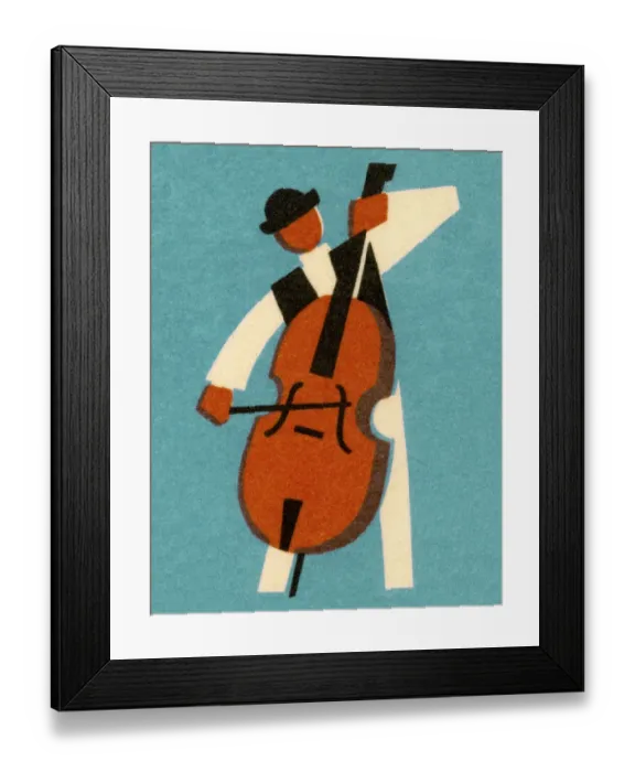Framed Print : Man Playing Bass