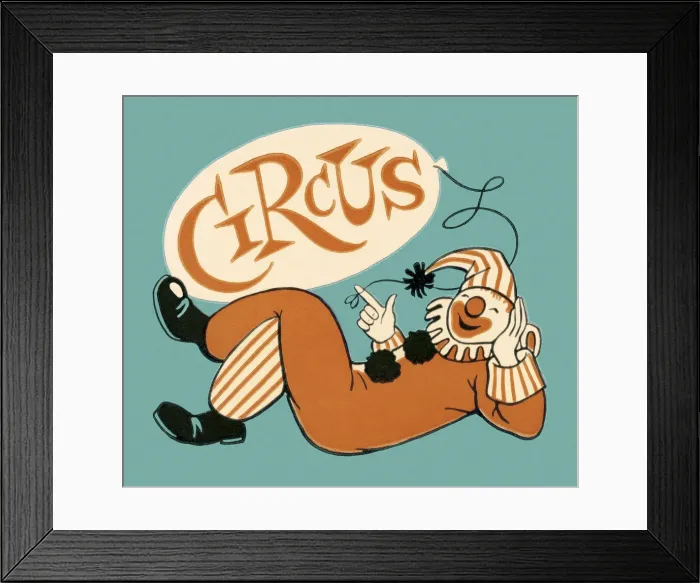 Framed Print : Clown With Circus Balloon Framed Print : Clown With Circus Balloon