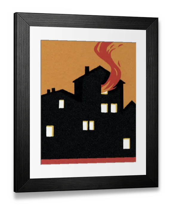 Framed Print : Burning House Framed Print : Burning House