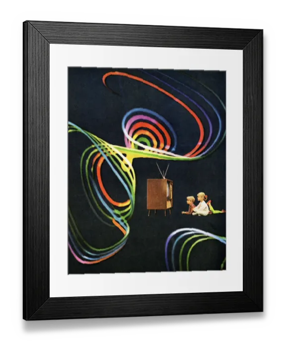 Framed Print : Children Watching Television Framed Print : Children Watching Television