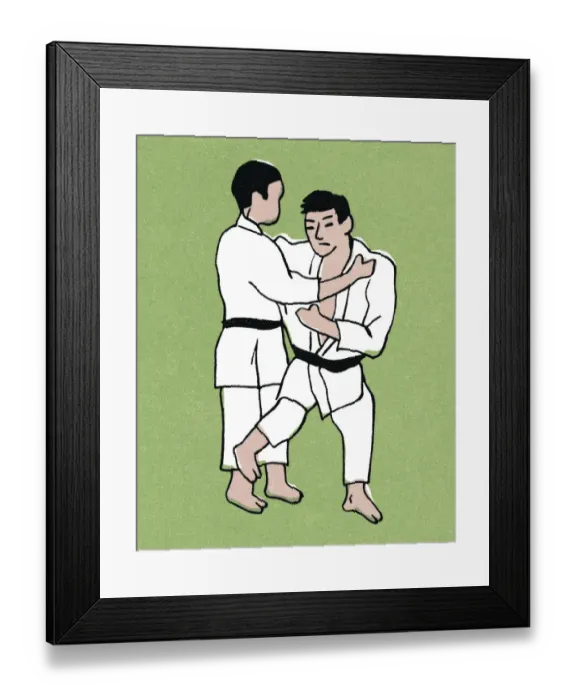 Framed Print : Two Men Practicing Karate Framed Print : Two Men Practicing Karate