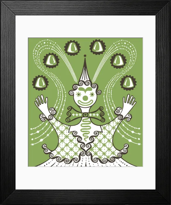 Framed Print : Clown Juggling Gum Drops