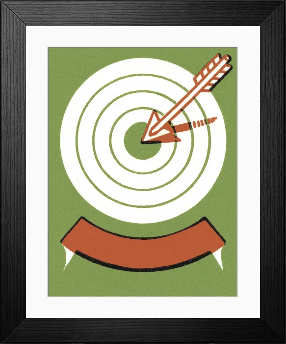 Framed Print : Arrow Hitting the Bullseye Framed Print : Arrow Hitting the Bullseye