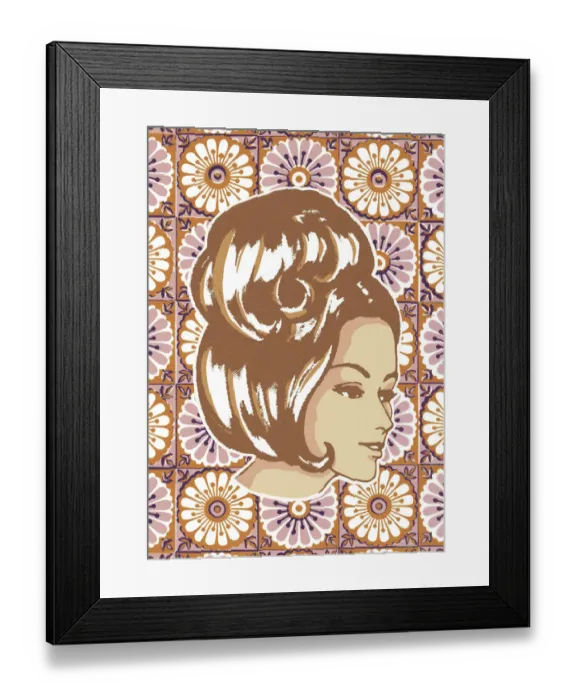 Framed Print : Woman with Floral Background Framed Print : Woman with Floral Background