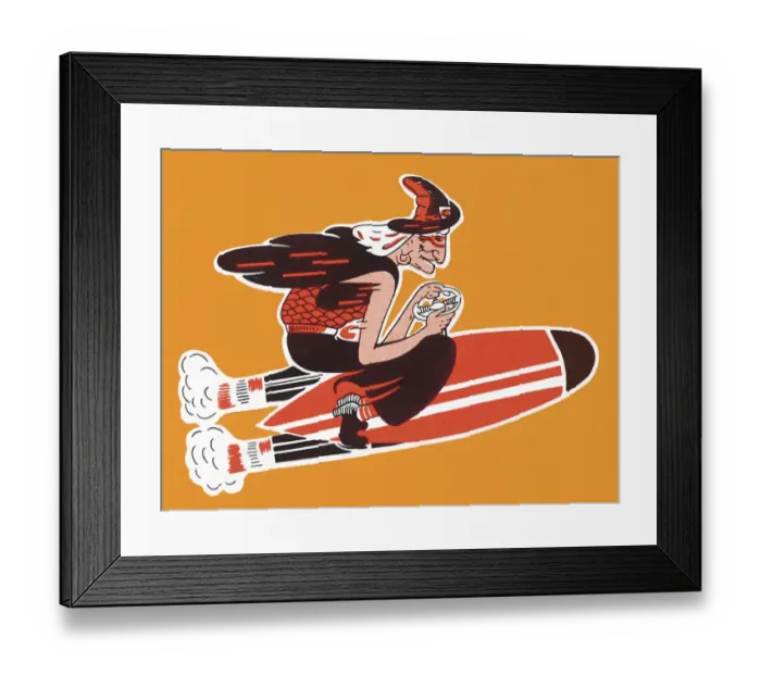 Framed Print : Witch on rocket Framed Print : Witch on rocket