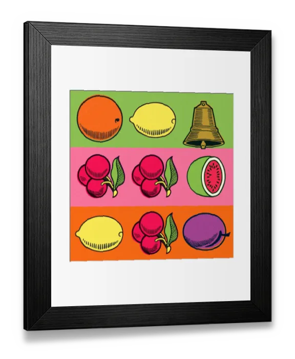 Framed Print : Slot Machine Bar of Fruit Framed Print : Slot Machine Bar of Fruit