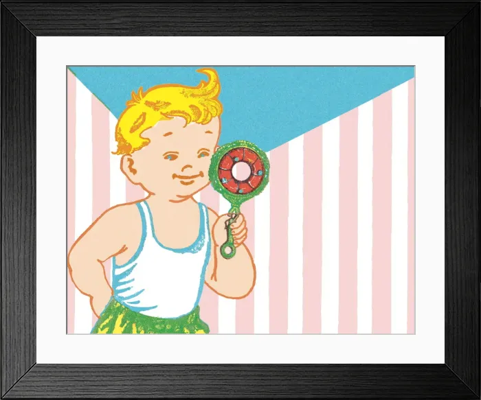 Framed Print : Boy with rattle Framed Print : Boy with rattle