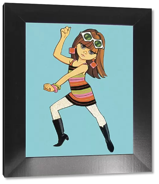 Groovy dancing chick