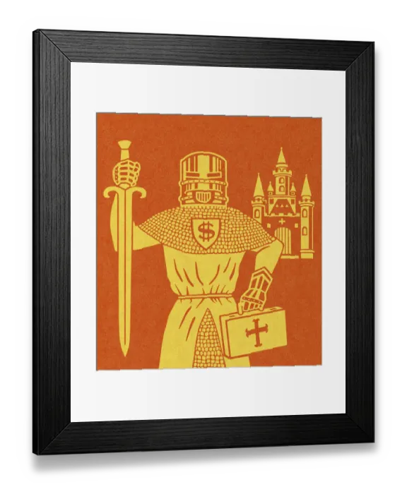 Framed Print : Knight in Front of Castle Framed Print : Knight in Front of Castle